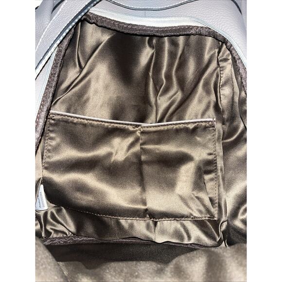 S-Zone Anti-Theft Leather Gray Backpack/Shoulder Bag NWT Retails $79 - Picture 4 of 12